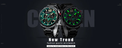 CURREN Luxury Men’s Leather Quartz Watch – Fashion Business Sport Date Display