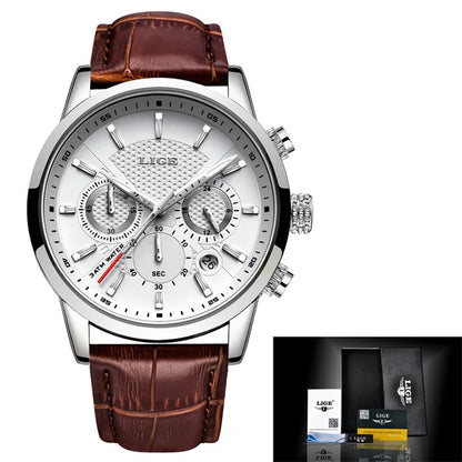 LIGE Men’s Black Steel Digital Dual Display Sports Chronograph – Waterproof Quartz Military Watch
