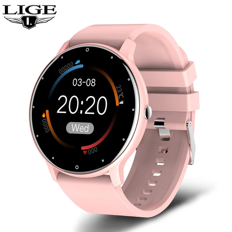 LIGE 2025 Ladies Smartwatch – Full Touch Screen, Sports Fitness Tracker, IP67 Waterproof, Bluetooth for Android & iOS