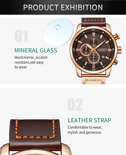CURREN Fashion Date Quartz Men's Luxury Chronograph Sport Watch – Top Brand