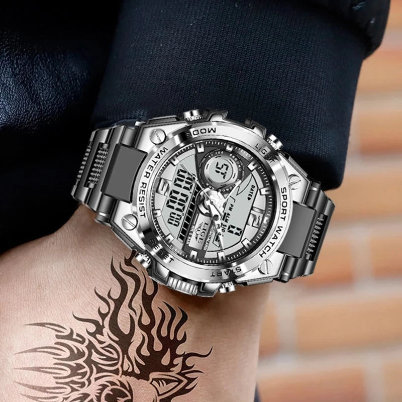 LIGE Military LED Digital Watch – rugged, oversized, and built for adventure.