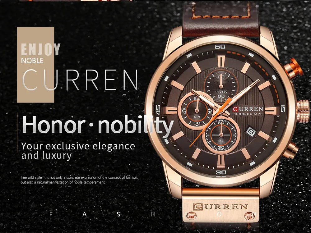 CURREN Fashion Date Quartz Men's Luxury Chronograph Sport Watch – Top Brand