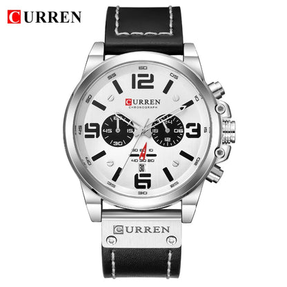 CURREN Luxury Men’s Leather Quartz Watch – Fashion Business Sport Date Display
