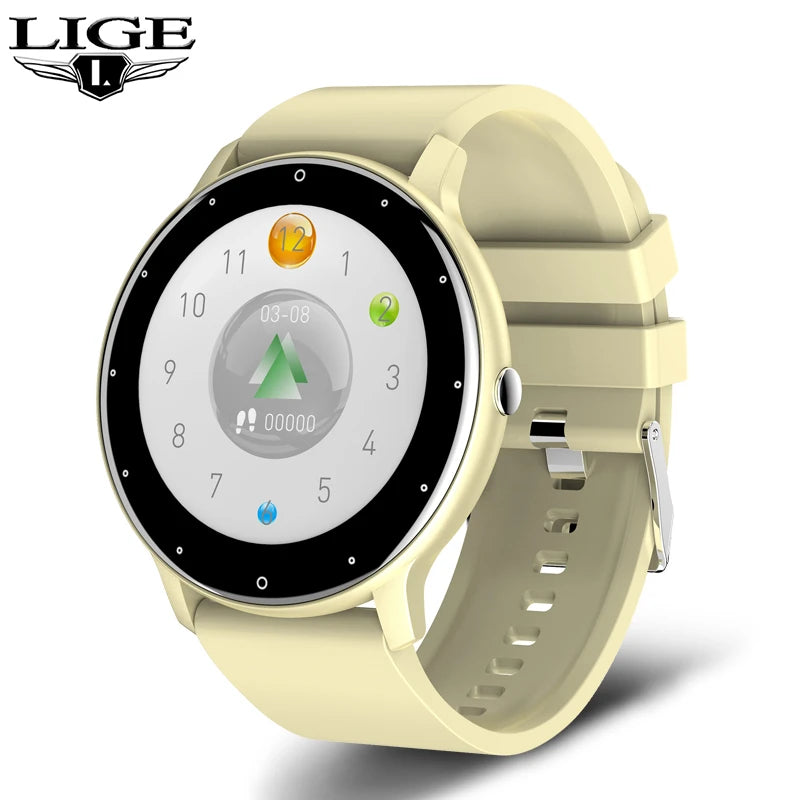 LIGE 2025 Ladies Smartwatch – Full Touch Screen, Sports Fitness Tracker, IP67 Waterproof, Bluetooth for Android & iOS