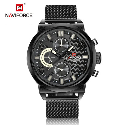 NAVIFORCE Black Luxury Men Watch Fashion Military Sport Man Watches Waterproof Wristwatch Male Creative Clock Masculino Relogio