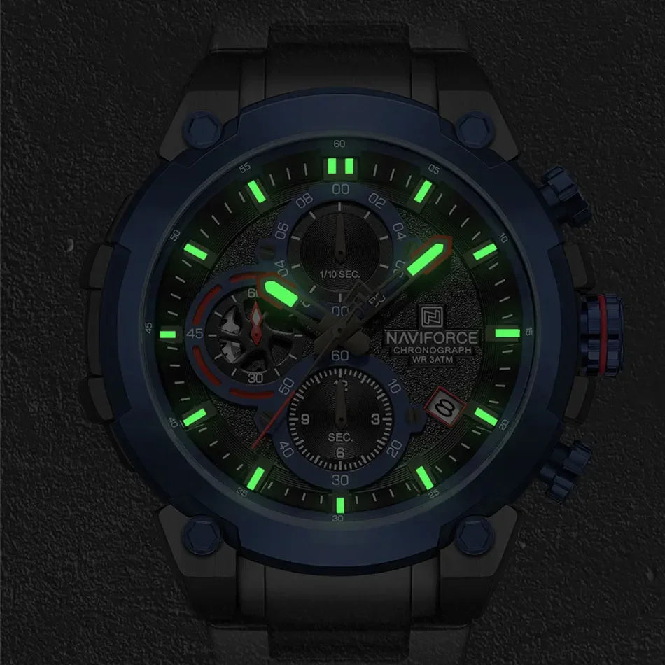 NAVIFORCE Quartz Watch Men Sport Military Waterproof Watches Mens Business Stainless Steel Wristwatch Male Clock reloj hombre