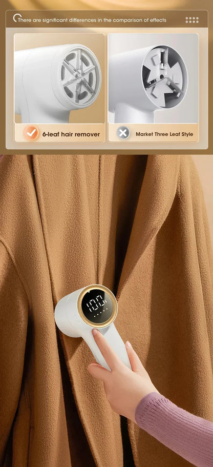 Electric Lint Remover HairBall Trimmer Sweater Defuzzer Intelligent Digital Display Lints Shaver Trimmer USB Charge 5 Gears