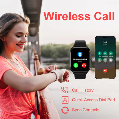Luxorive GTS Smartwatch – 2.01" HD Display, Bluetooth Call, GPS, NFC, 100+ Sport Modes for Men & Women