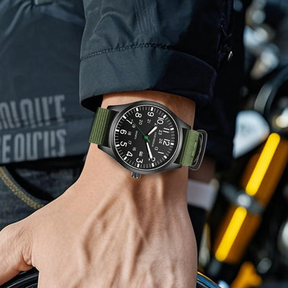 LIGE Luxury Military Quartz Watch for Men – Waterproof, Luminous, Nylon Leather Strap, Date Display