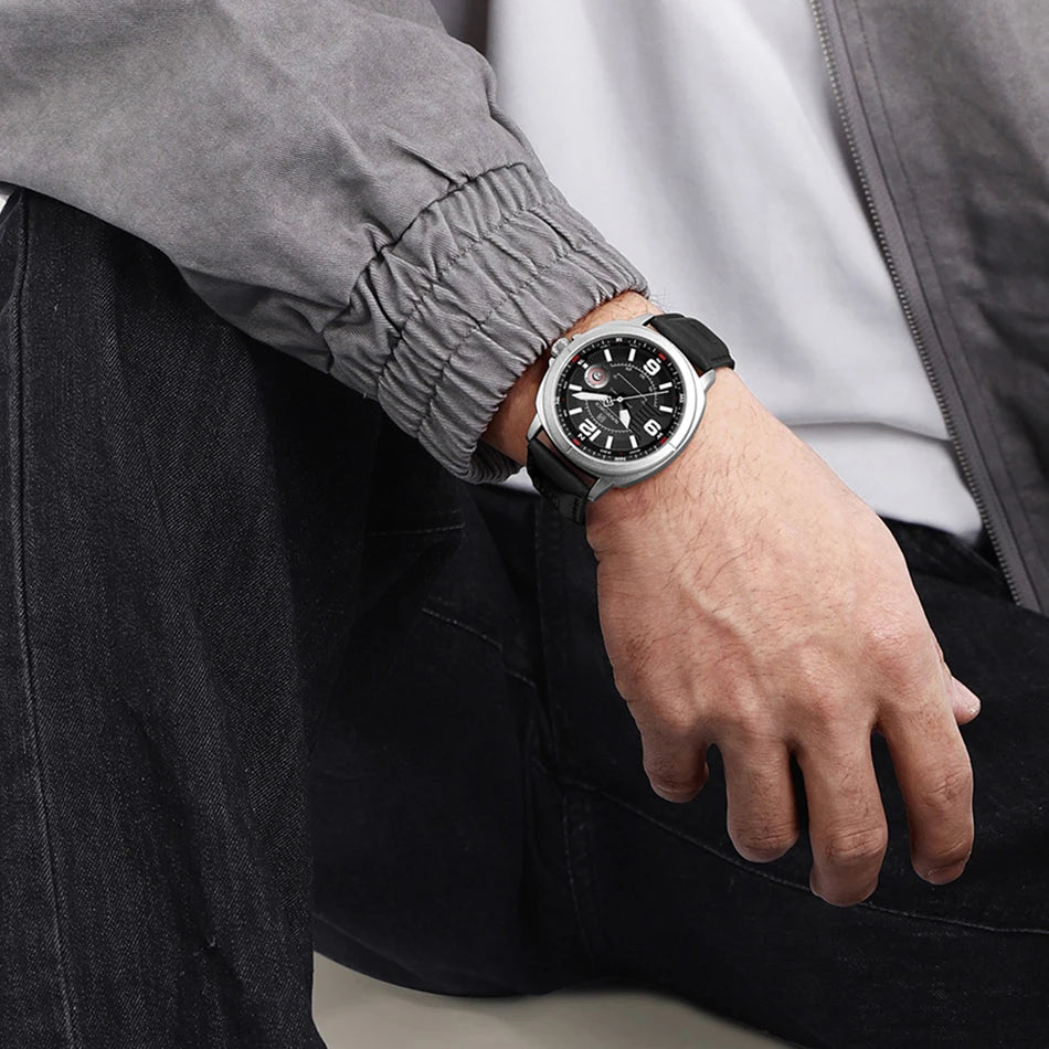 NAVIFORCE Brand Men Quartz Watch High Quality PU Band Calendar Male Wristwatch Auto Date Display Waterproof Clocks Reloj Hombre