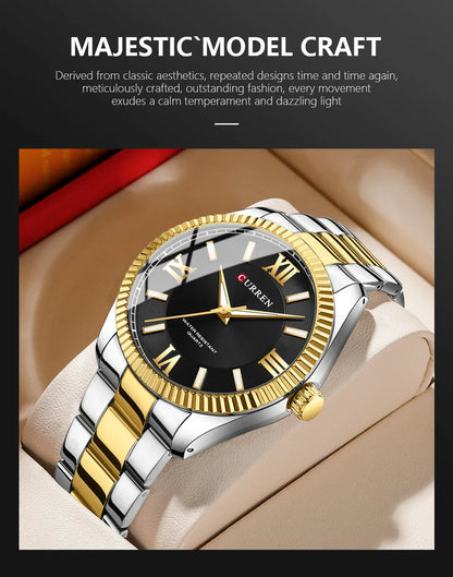 CURREN 8465 Men’s Fashion Quartz Watch – Waterproof Casual Timepiece with Calendar & Luminous Silicone Strap