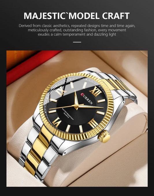 CURREN 8465 Men’s Fashion Quartz Watch – Waterproof Casual Timepiece with Calendar & Luminous Silicone Strap