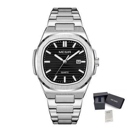 MEGIR Luxury Brand Men Business Watches Waterproof Male Clock Stainless Steel Luminous Quartz Sport Wristwatch Montre Homme 1084