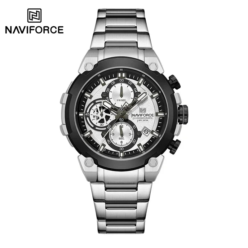 NAVIFORCE Quartz Watch Men Sport Military Waterproof Watches Mens Business Stainless Steel Wristwatch Male Clock reloj hombre