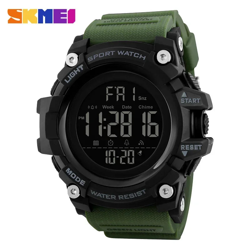 SKMEI 1384 Waterproof Digital Sport Watch for Men – Shockproof Military Electronic Wristwatch