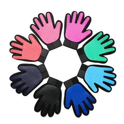 Silicone Pet Grooming Gloves – Hair Removal & Bathing Brush for Dogs & Cats