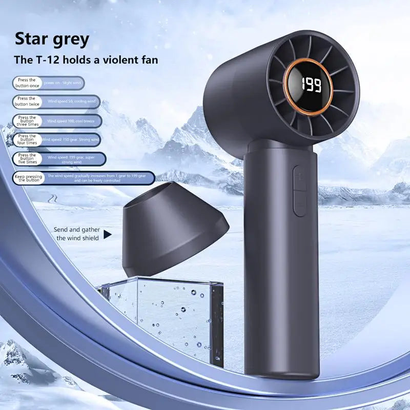 Mini Bladeless Hand Fan – USB Rechargeable, Portable High-Speed Fan for Eyelash & Personal Use