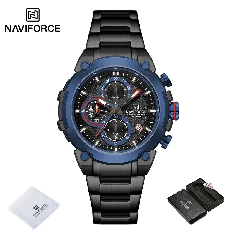 NAVIFORCE Quartz Watch Men Sport Military Waterproof Watches Mens Business Stainless Steel Wristwatch Male Clock reloj hombre