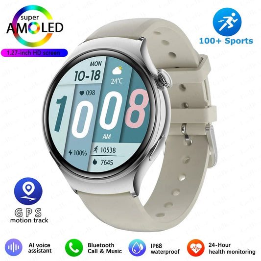 Luxorive Smartwatch 4 Mini – Bluetooth Calling, GPS, NFC & Health Tracking Watchify Silver 
