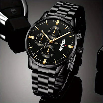 Luxorive Executive Steel – Men’s Stainless Steel Quartz Business Watch