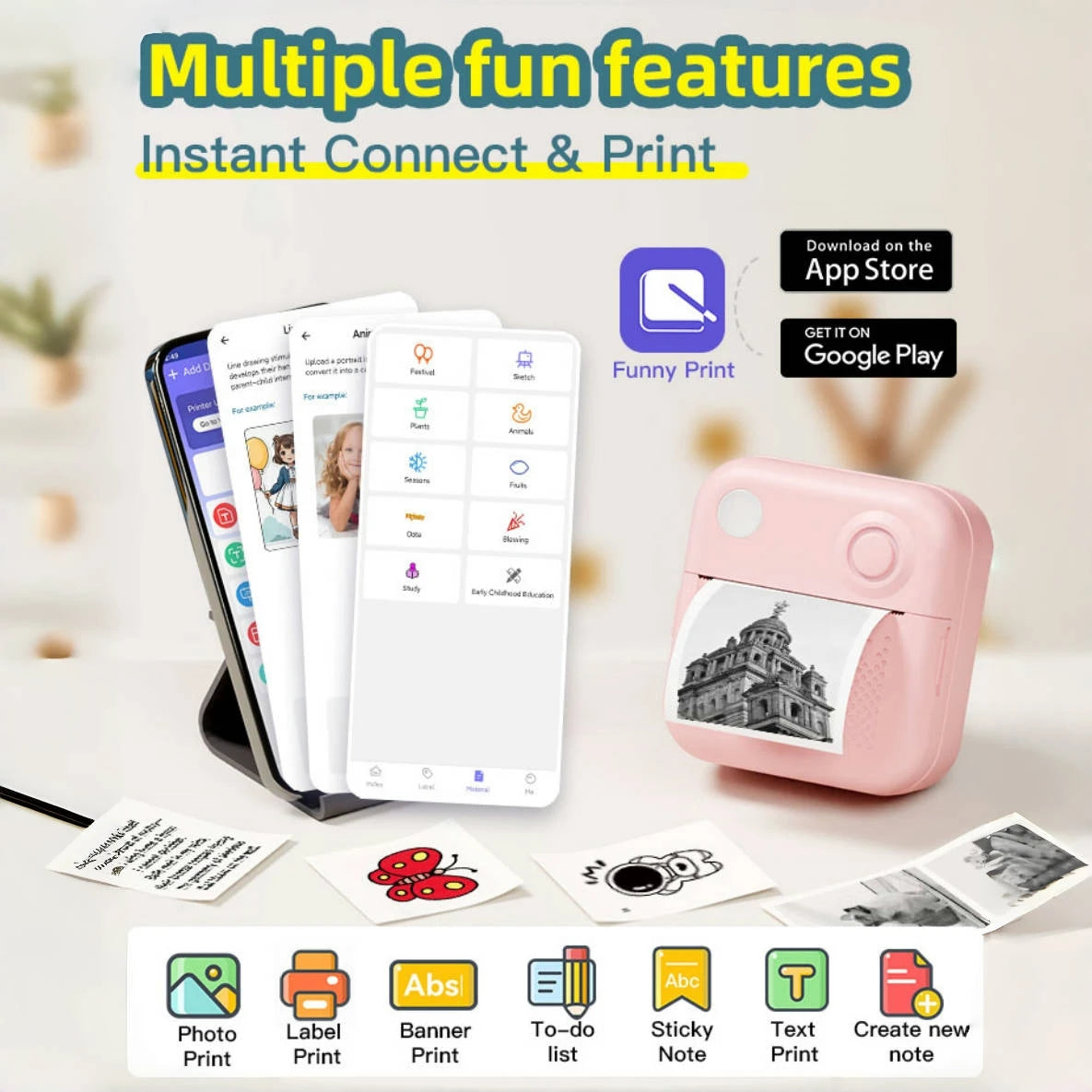 Dolewa D3 Mini Thermal Printer – Labels & Photo Printing