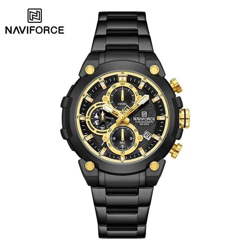 NAVIFORCE Quartz Watch Men Sport Military Waterproof Watches Mens Business Stainless Steel Wristwatch Male Clock reloj hombre