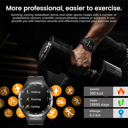 Luxorive GT5 Pro Smartwatch – GPS, AMOLED, Heart Rate, Bluetooth Call, Waterproof