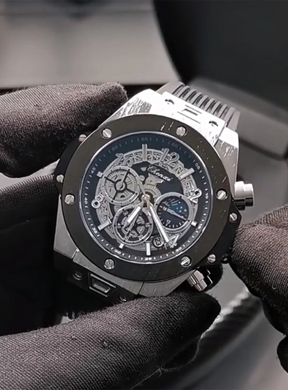 Luxorive StarryEdge – Silicone Military Moon-Phase Chrono Watch