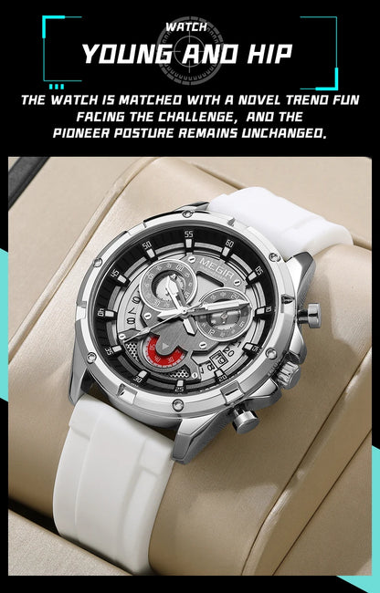 MEGIR Chronograph Men's Watches Top Brand Luxury Original Waterproof Silicone Date Watch for Men Fashion Sport Quartz Wristwatch