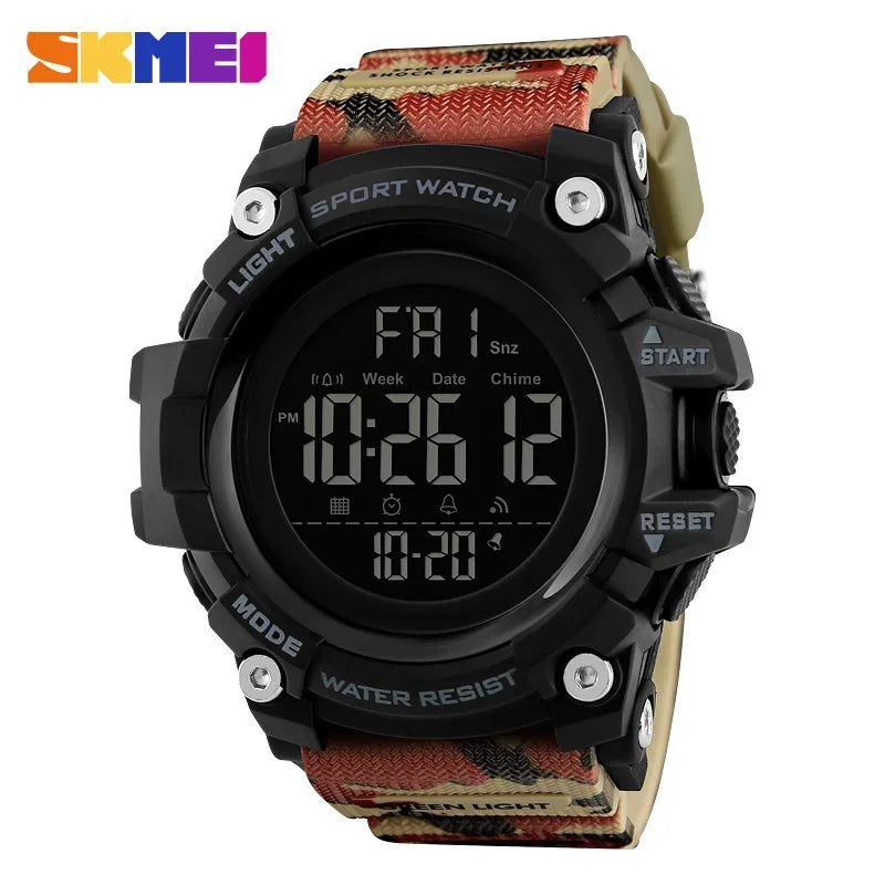 SKMEI 1384 Waterproof Digital Sport Watch for Men – Shockproof Military Electronic Wristwatch