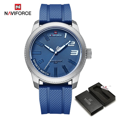 NAVIFORCE Top Brand Watch Men Fashion Casual Waterproof Simple Style Quartz Wristwatch Military Male TPU Strap Clock
