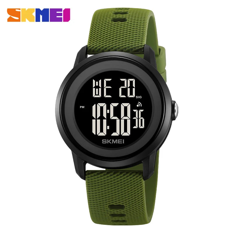 SKMEI 2218 Waterproof Fashion Digital Sports Watch for Men & Women – LED Display, Alarm