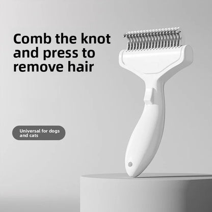 Stainless Steel Dog Thinning Comb – Floating Hair Remover with Ergonomic Handle