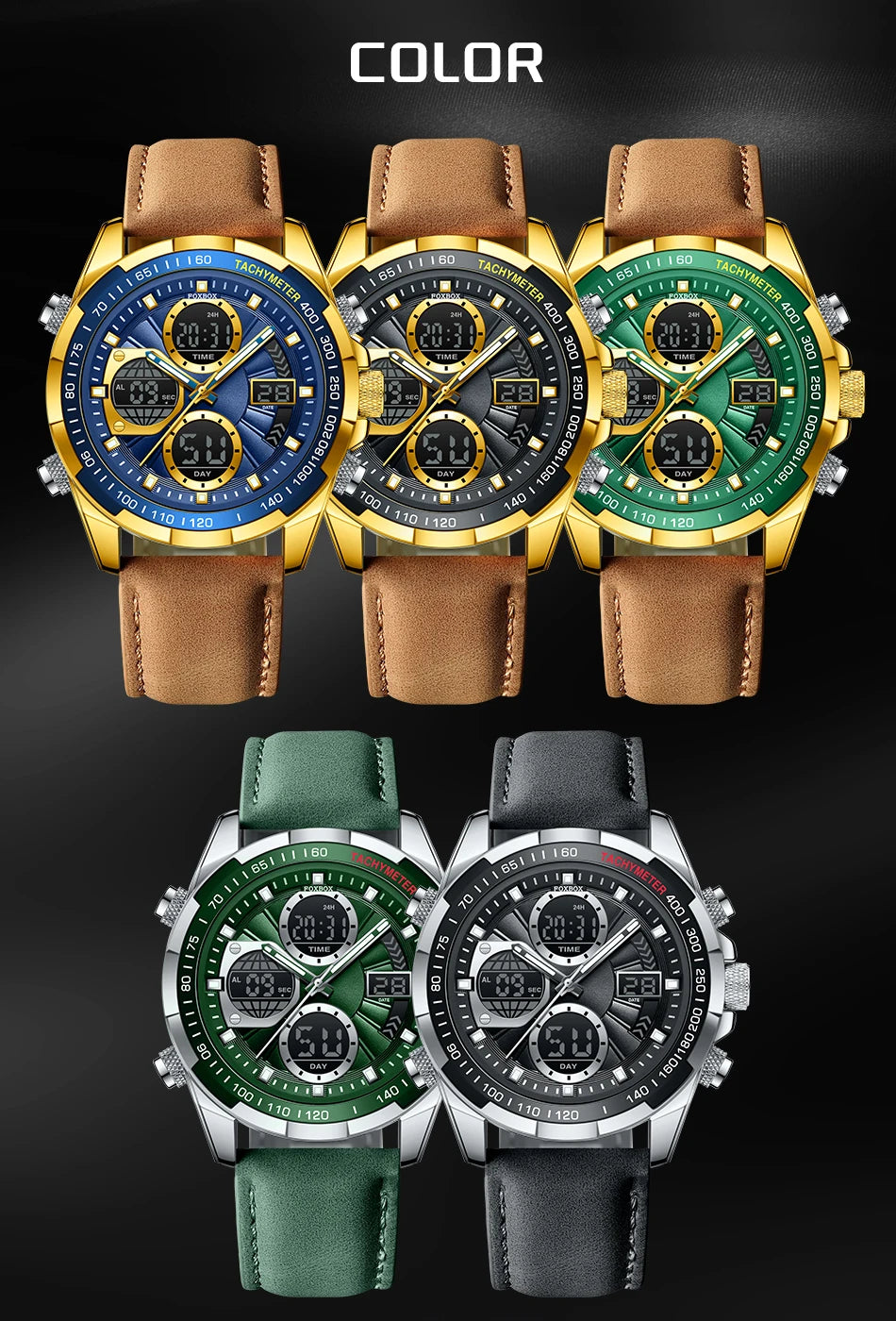 LIGE Men’s Luxury Military Sports Chronograph Watch – Waterproof Quartz Digital Wristwatch
