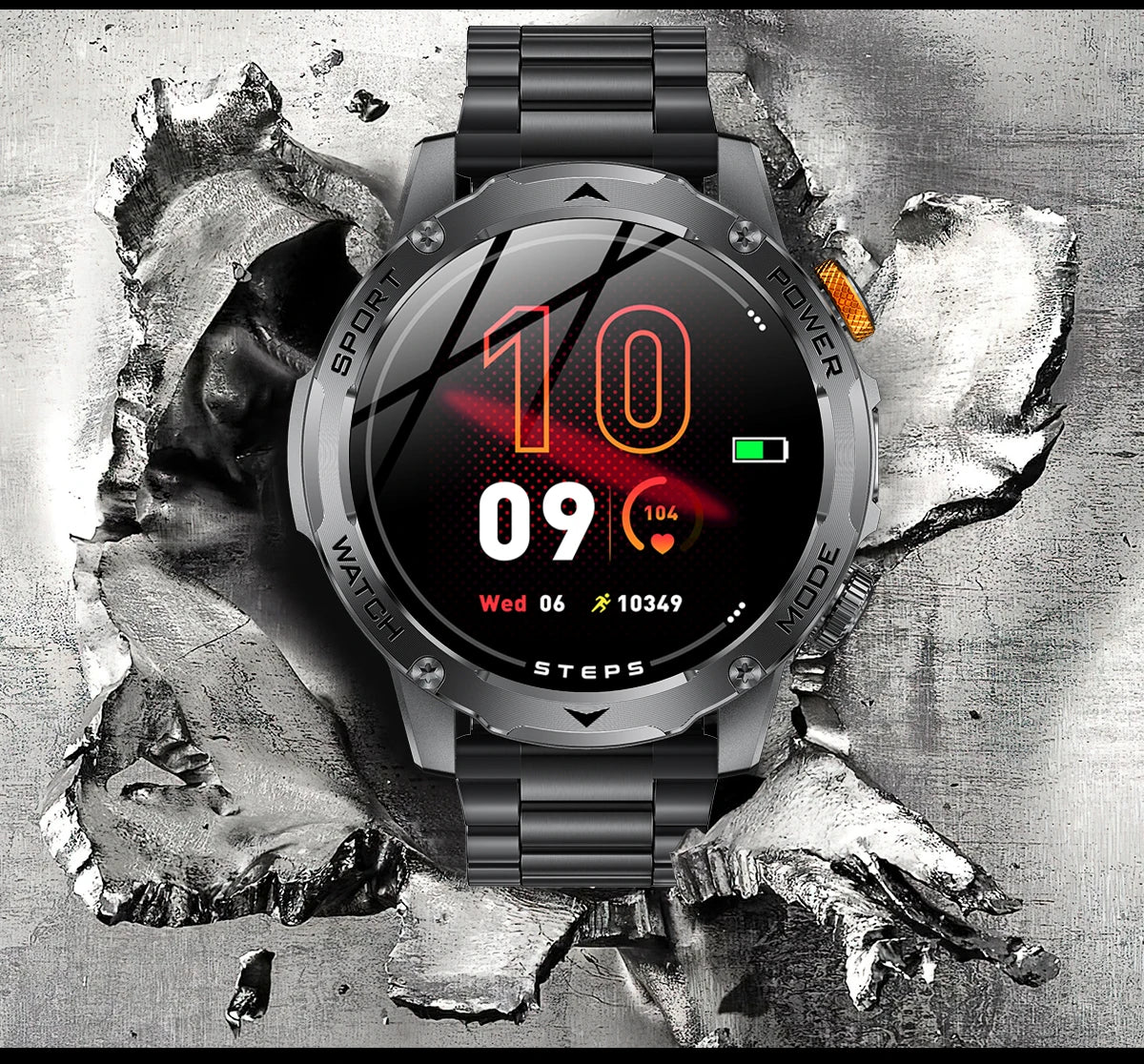 LIGE Men’s Smartwatch – 1000mAh Battery, Outdoor Flashlight, Bluetooth Call, Waterproof Fitness Tracker