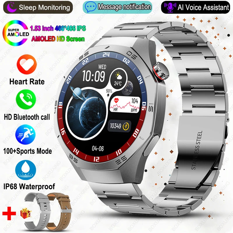 Luxorive GT5 Pro Smartwatch – GPS, AMOLED, Heart Rate, Bluetooth Call, Waterproof