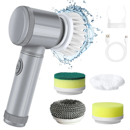 5-in-1 Electric Spin Scrubber – Bathroom & Kitchen Cleaning Brush