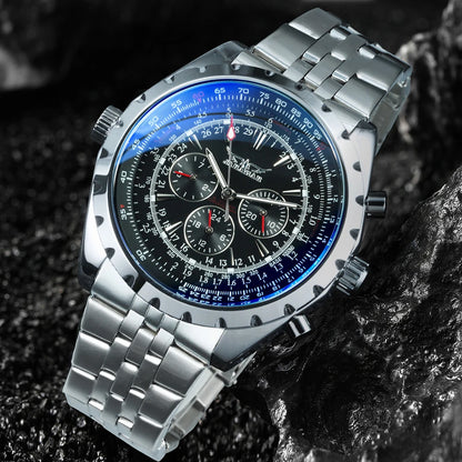 Luxorive SteelCommander – Luxury Automatic Mechanical Watch for Men | Military Sport Design