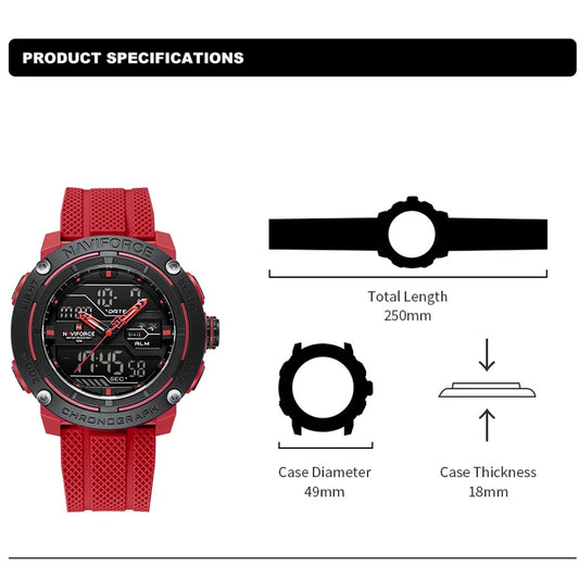 🕰️ NAVIFORCE Luxury Brand Men's Sport Watches Men Dual Display LED Digital Waterproof Leather Strap Quartz Military Watch Man Clock








NAVIFORCE Luxury Brand Men's Sport Watches Men Dual Display LED Digital Waterpro
