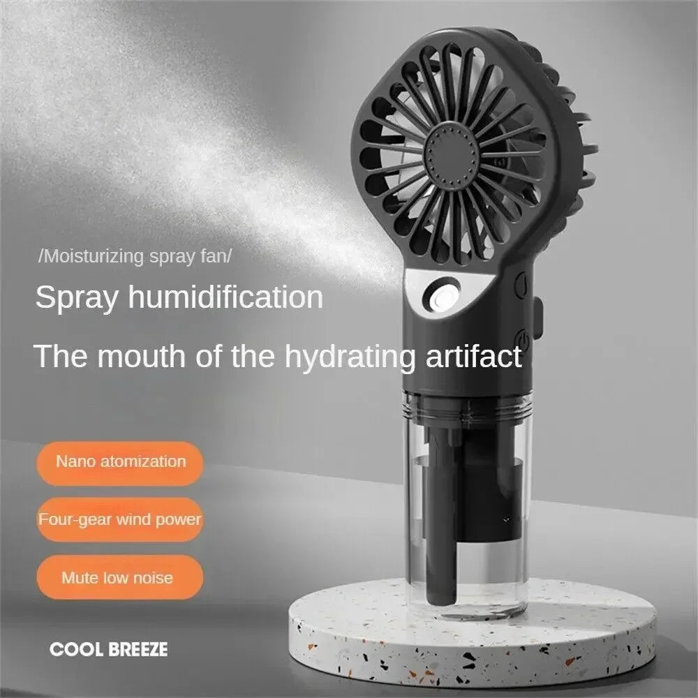 1pc Portable Handheld Mist Fan – Water Spray Mini Fan for Summer & Outdoor Use