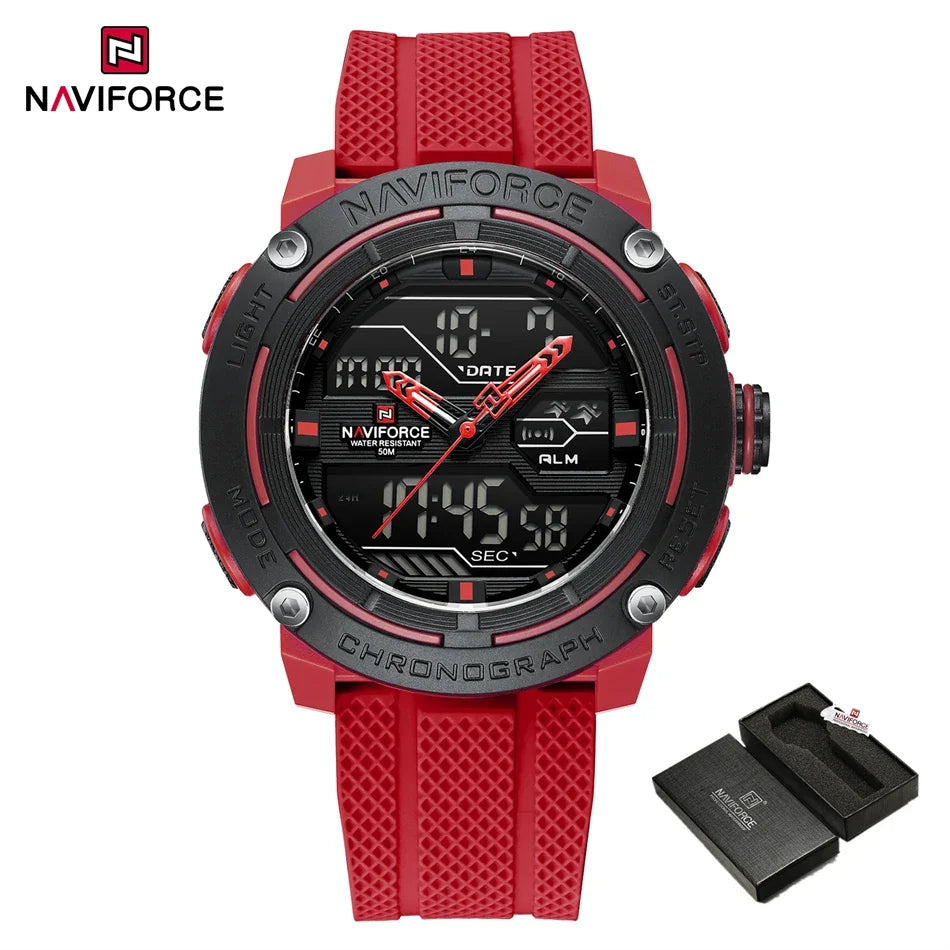 🕰️ NAVIFORCE Luxury Brand Men's Sport Watches Men Dual Display LED Digital Waterproof Leather Strap Quartz Military Watch Man Clock








NAVIFORCE Luxury Brand Men's Sport Watches Men Dual Display LED Digital Waterpro