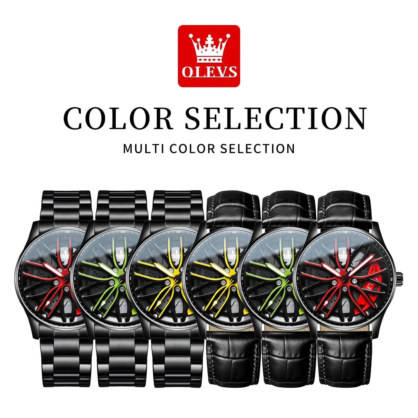 OLEVS 9937 Men's Luxury Watch Waterproof Rotary Sport Car Rim Man Watch High Quality Fashion Best Selling Quartz Men's Watches