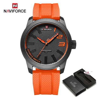 NAVIFORCE Top Brand Watch Men Fashion Casual Waterproof Simple Style Quartz Wristwatch Military Male TPU Strap Clock