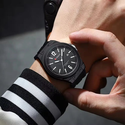 CURREN 8467 Men's Fashion Quartz Watch – Luminous Dial, Date Display, Silicone Strap