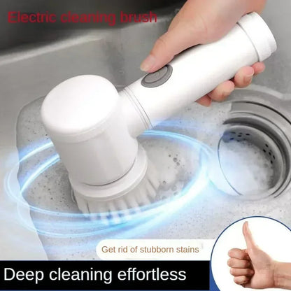 Cordless Electric Spin Scrubber – 5 Replaceable Brush Heads