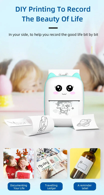 Mini Cat Thermal Printer – Wireless Photo & Label 58mm