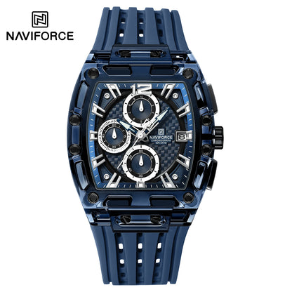 NAVIFORCE 2025 New Design Transparent Tonneau Watch Men Quartz Man Watches Waterproof Luxury Sport Out Door montre homme