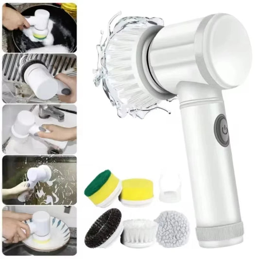 5-in-1 Electric Spin Scrubber – Bathroom & Kitchen Cleaning Brush