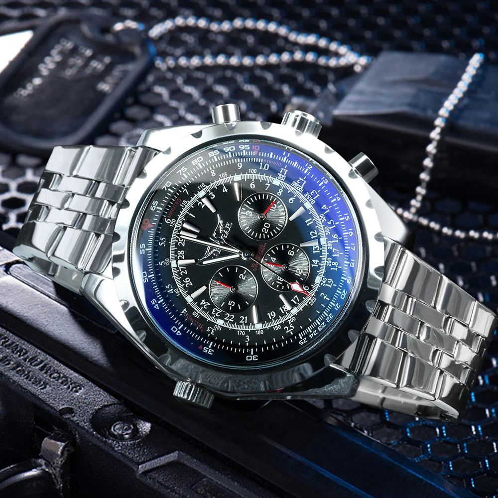 Luxorive SteelCommander – Luxury Automatic Mechanical Watch for Men | Military Sport Design