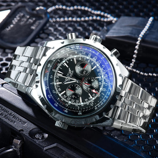 Luxorive SteelCommander – Luxury Automatic Mechanical Watch for Men | Military Sport Design